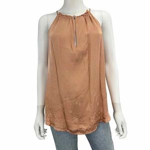Joie Warm Blush Floral Satin Print VENESHA Tank NWT